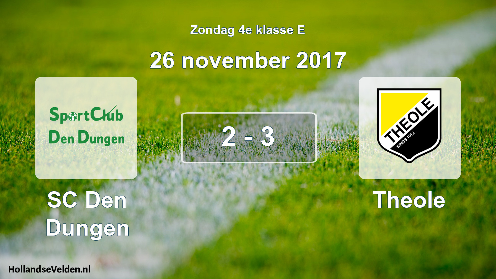 Total number of matches played: SC Den Dungen - Theole 2 - 3 (26 November 2017)