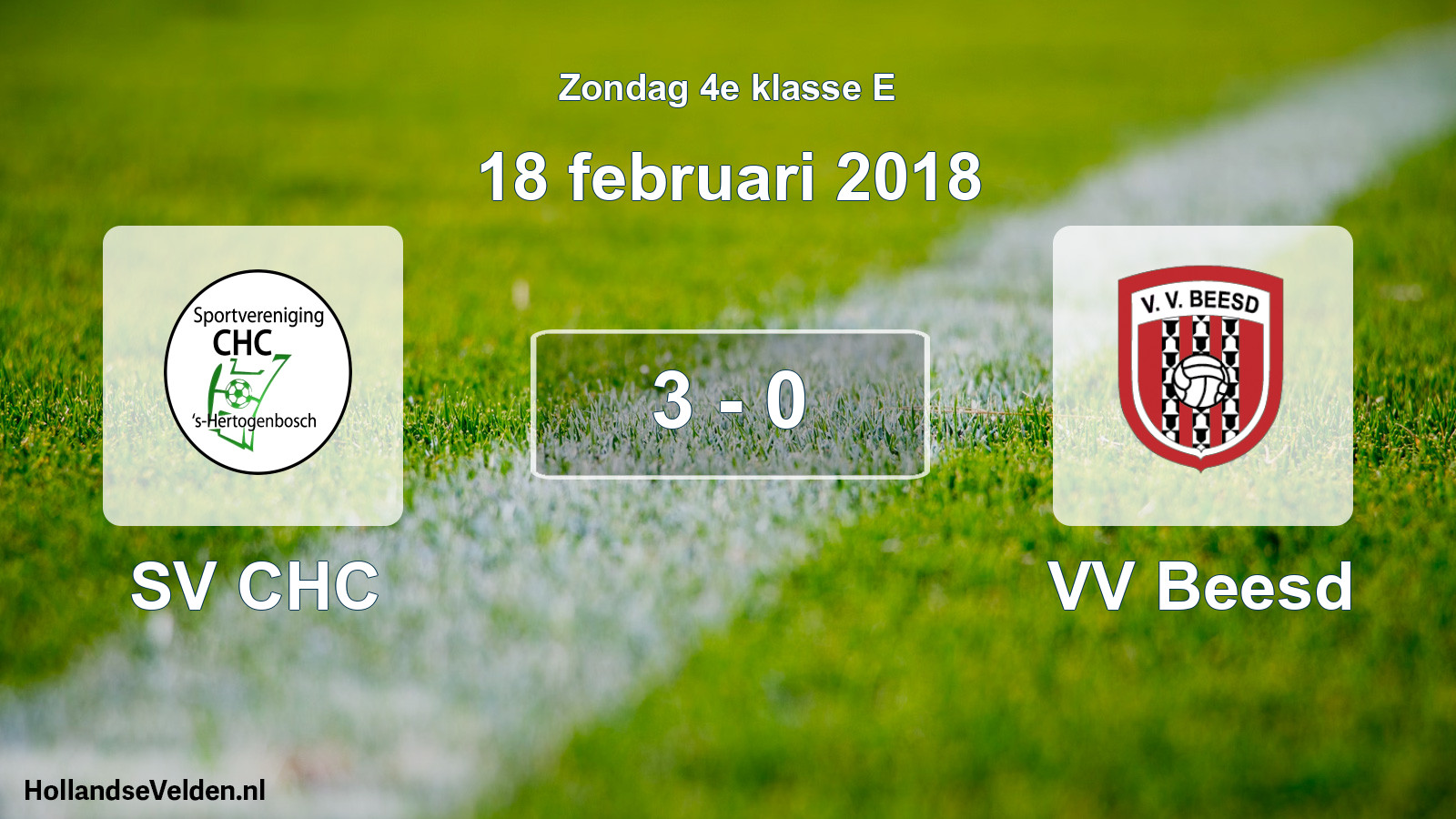 Total number of matches played: SV CHC - VV Beesd 3 - 0 (18 February 2018)