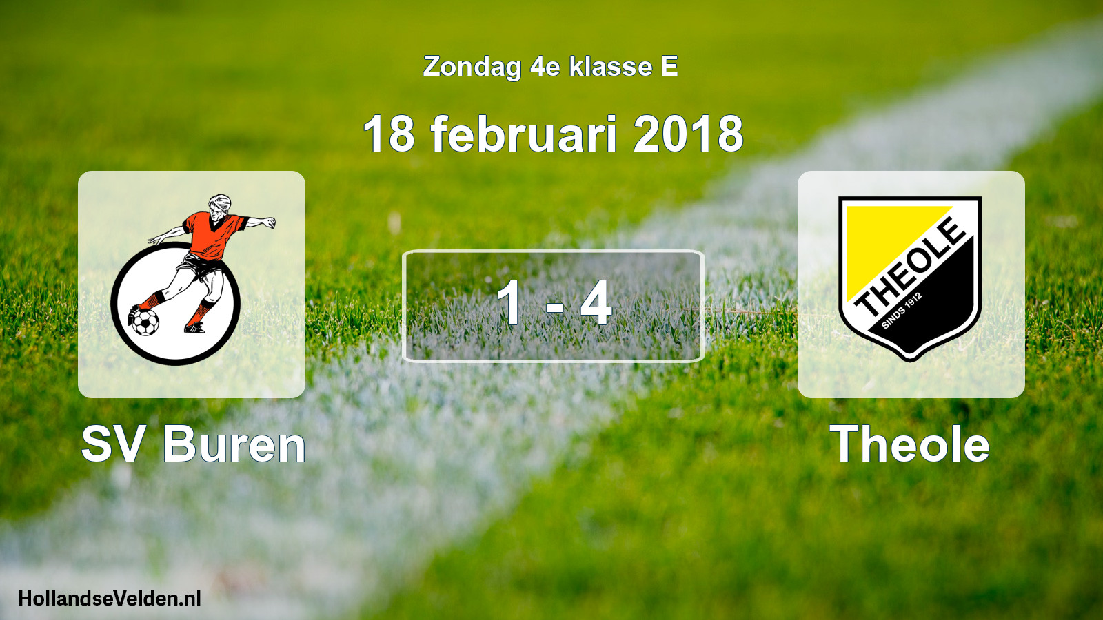 Total number of matches played: SV Buren - Theole 1 - 4 (18 February 2018)