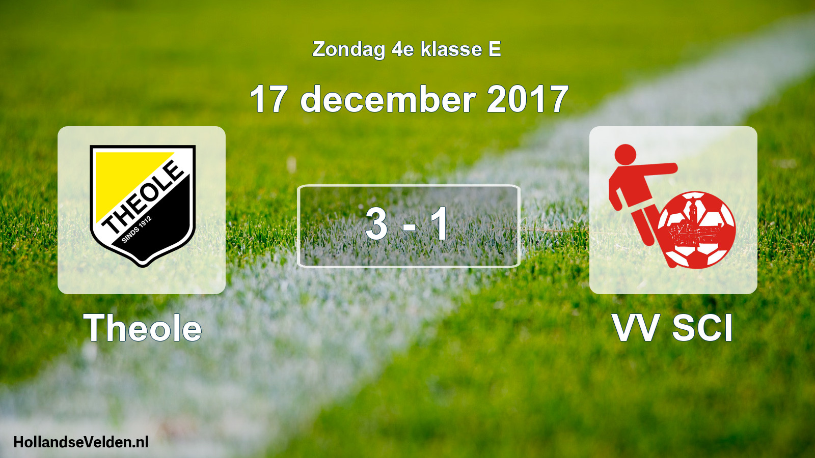 Total number of matches played: Theole - VV SCI 3 - 1 (17 December 2017)