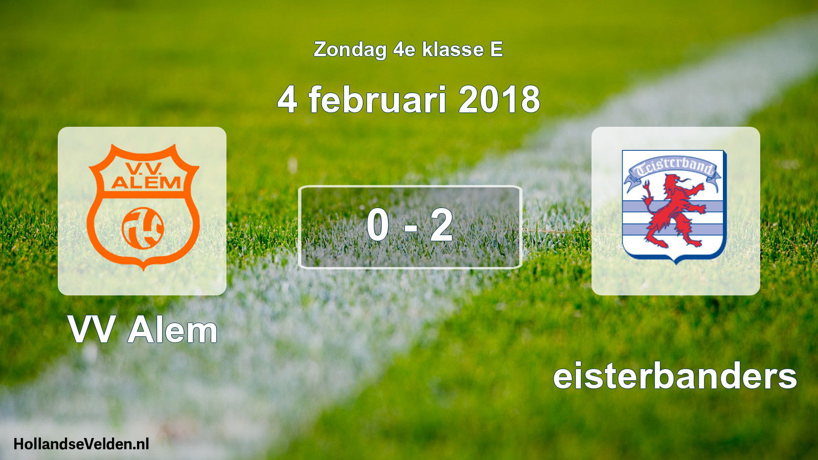 Total number of matches played: VV Alem - Teisterbanders 0 - 2 (4 February 2018)