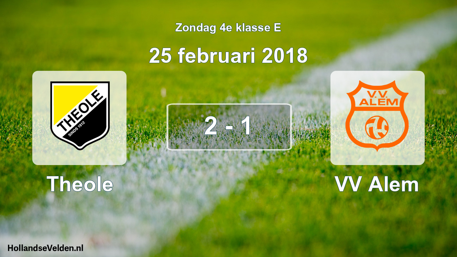 Total number of matches played: Theole - VV Alem 2 - 1 (25 February 2018)