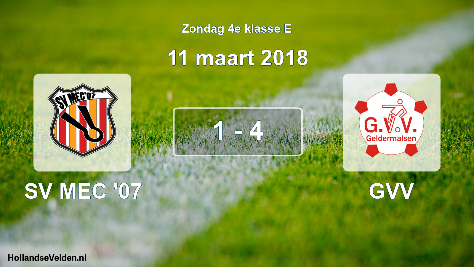 Total number of matches played: SV MEC '07 - GVV 1 - 4 (11 March 2018)