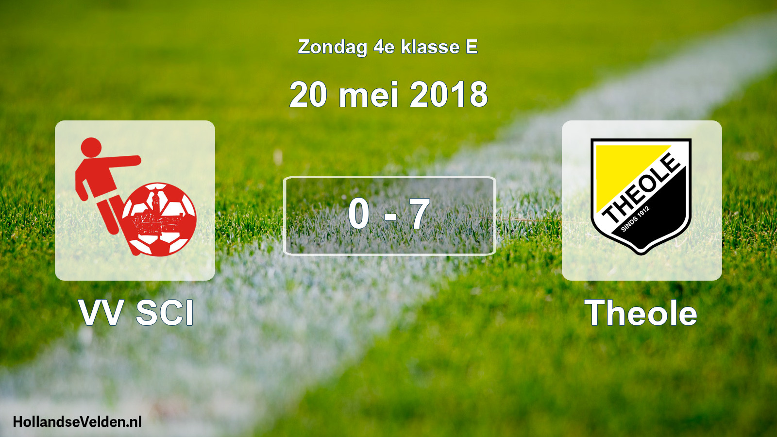 Total number of matches played: VV SCI - Theole 0 - 7 (20 May 2018)