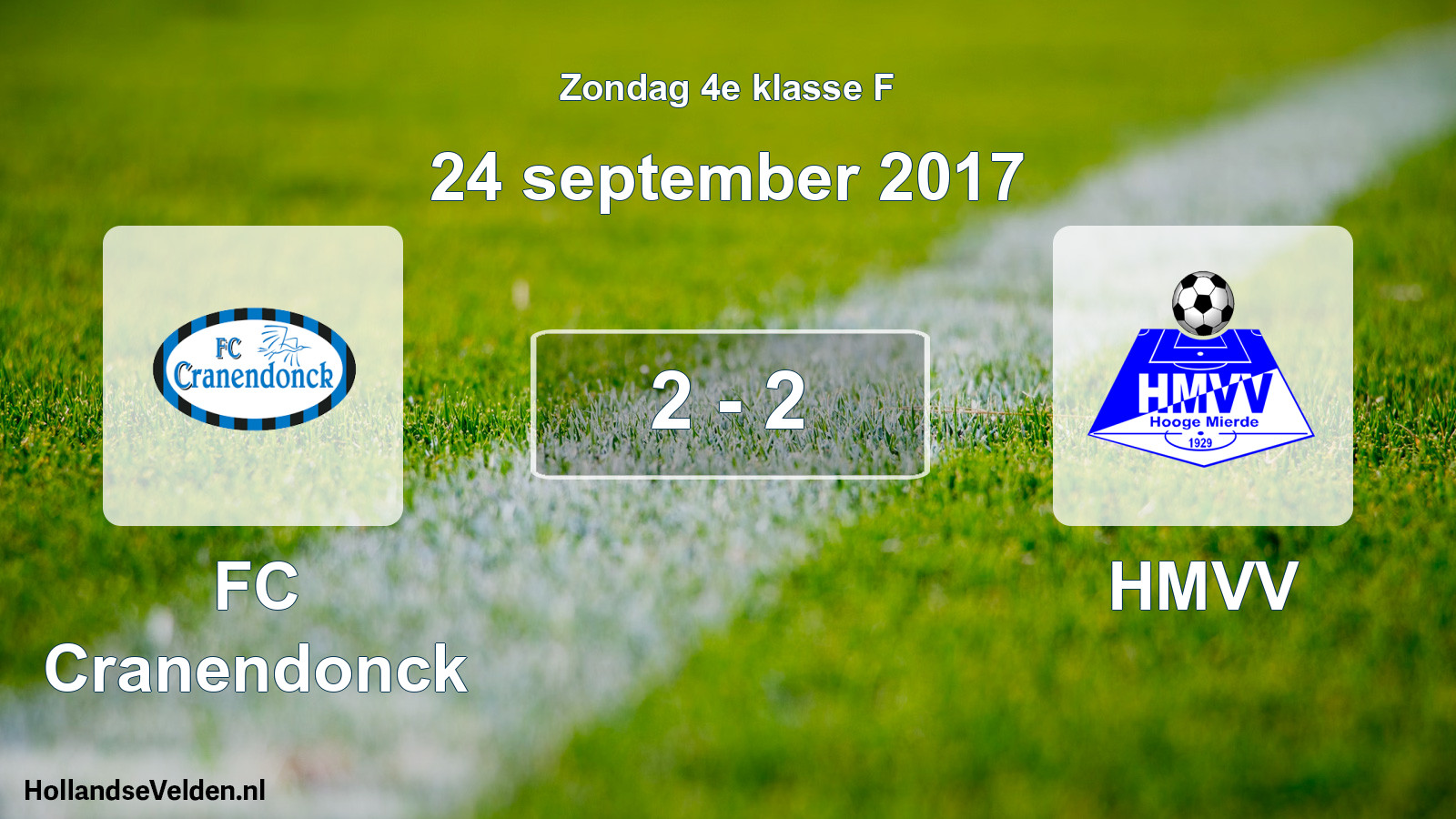 Total number of matches played: FC Cranendonck - HMVV 2 - 2 (24 September 2017)