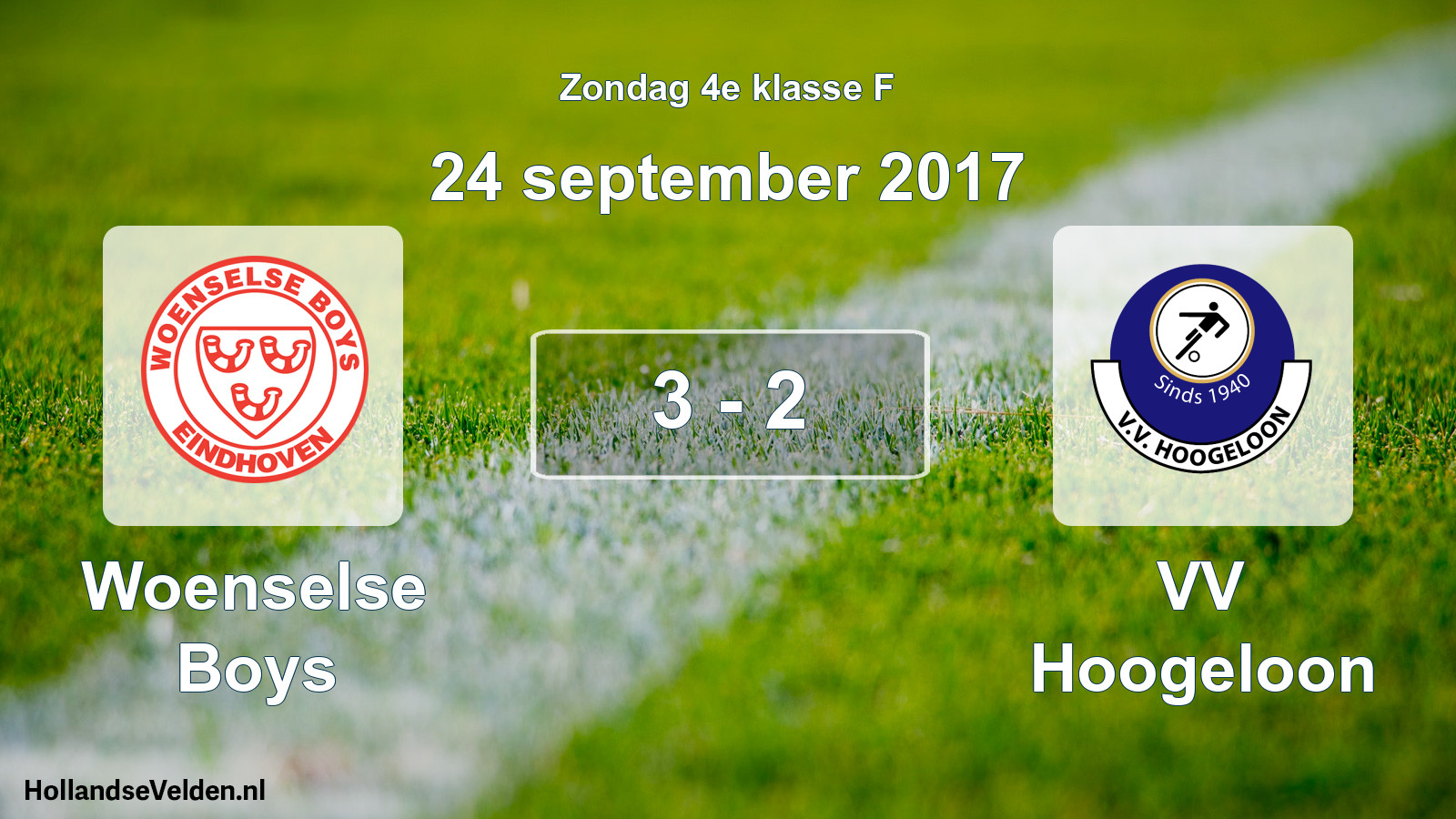Total number of matches played: Woenselse Boys - VV Hoogeloon 3 - 2 (24 September 2017)