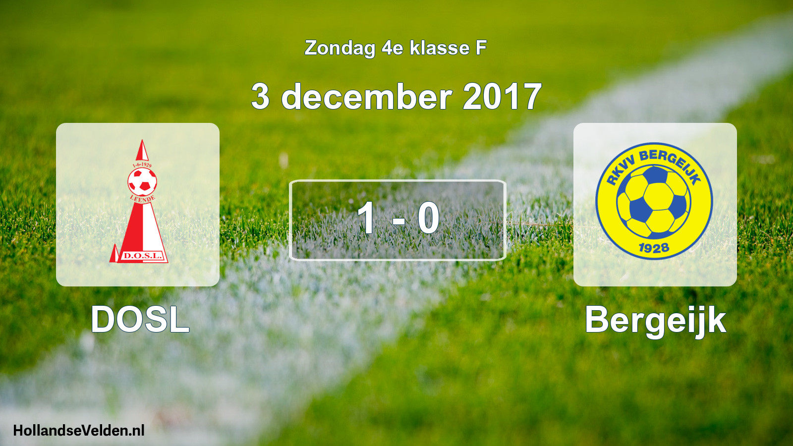 Total number of matches played: DOSL - Bergeijk 1 - 0 (3 December 2017)