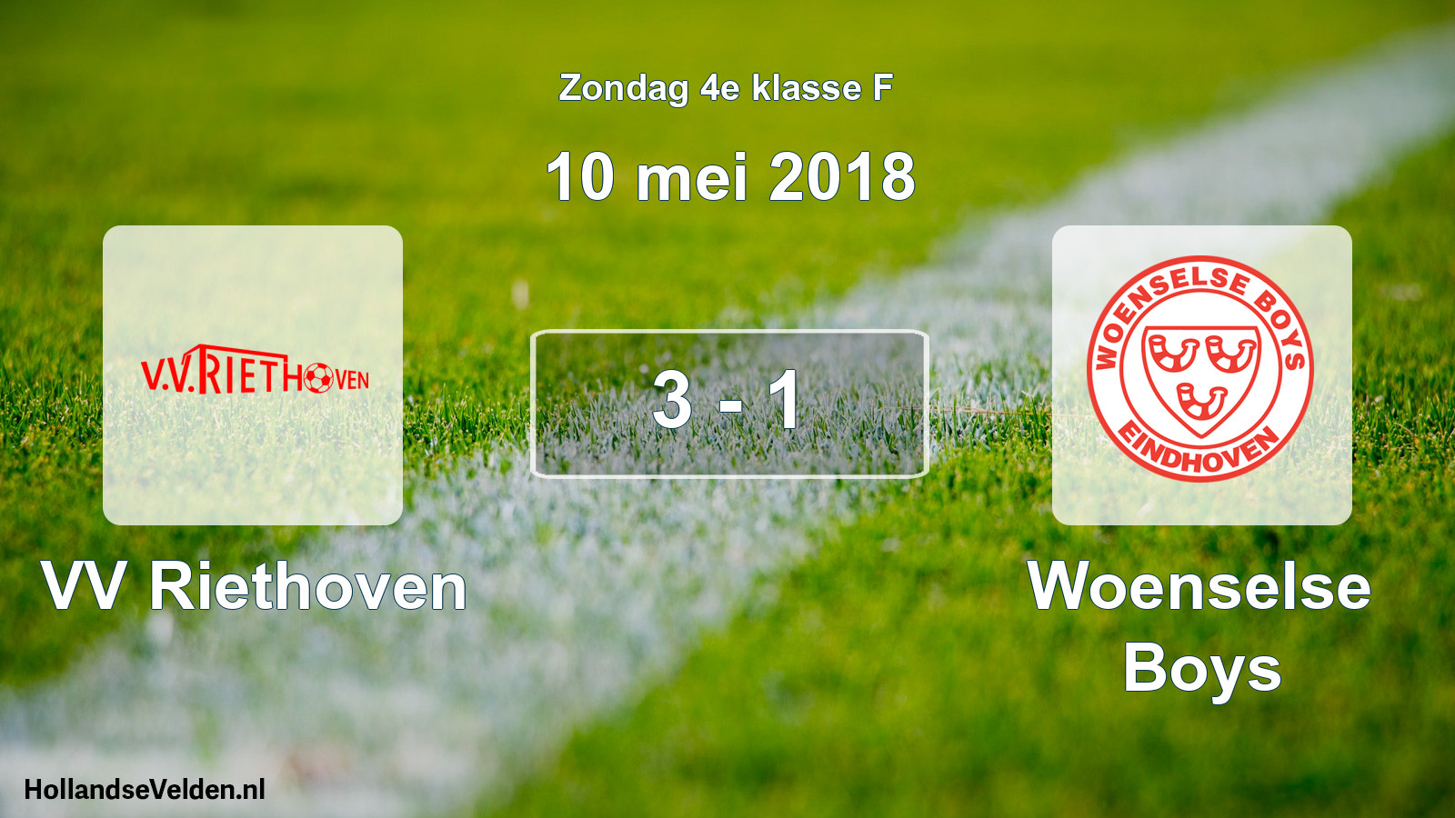 Total number of matches played: VV Riethoven - Woenselse Boys 3 - 1 (10 May 2018)