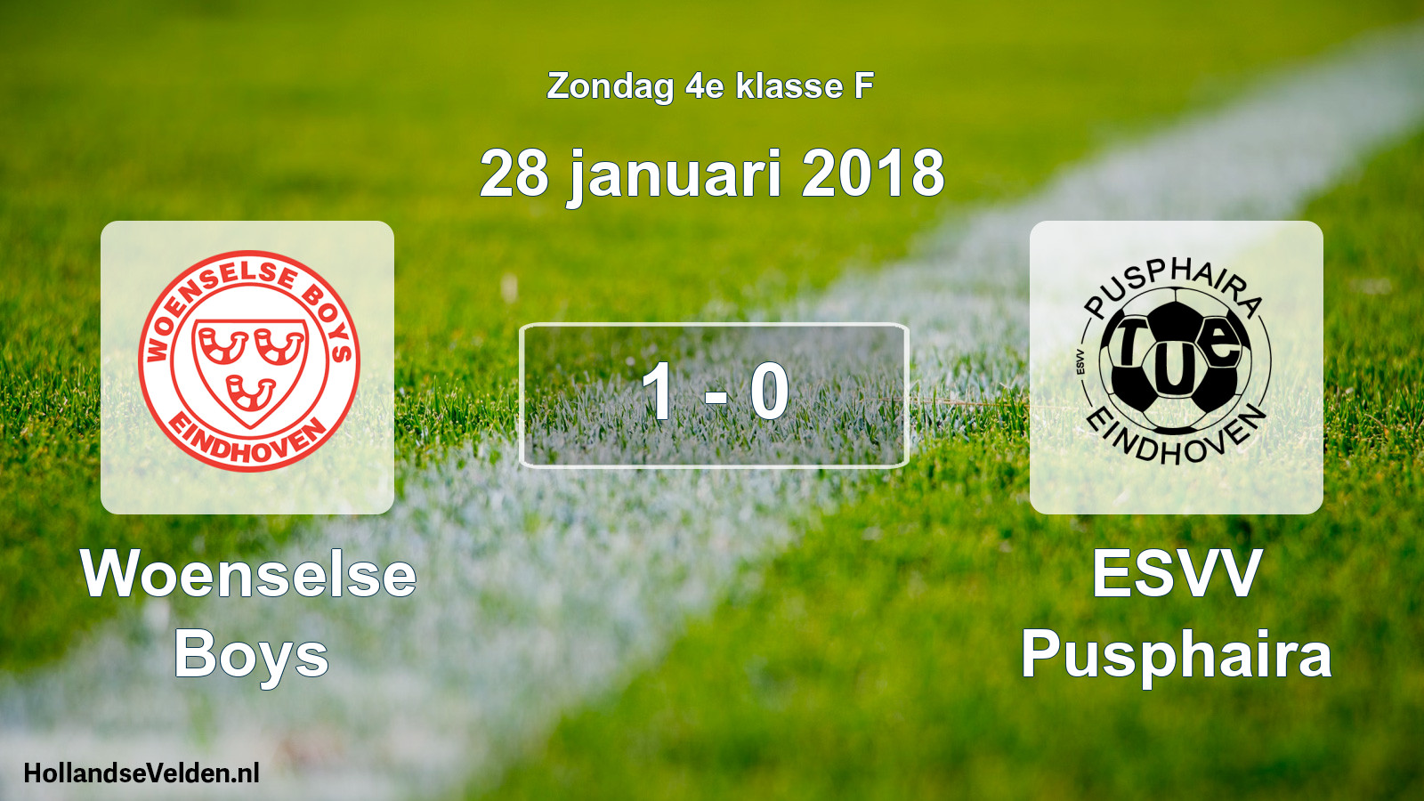 Total number of matches played: Woenselse Boys - ESVV Pusphaira 1 - 0 (28 January 2018)