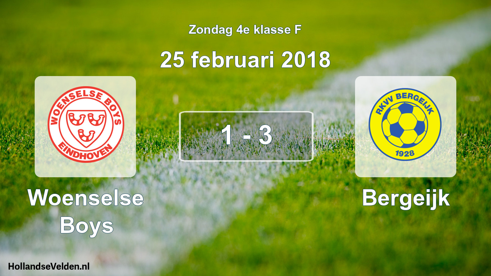 Total number of matches played: Woenselse Boys - Bergeijk 1 - 3 (25 February 2018)