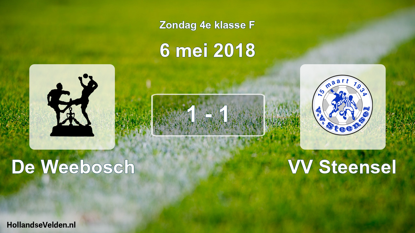 Total number of matches played: De Weebosch - VV Steensel 1 - 1 (6 May 2018)