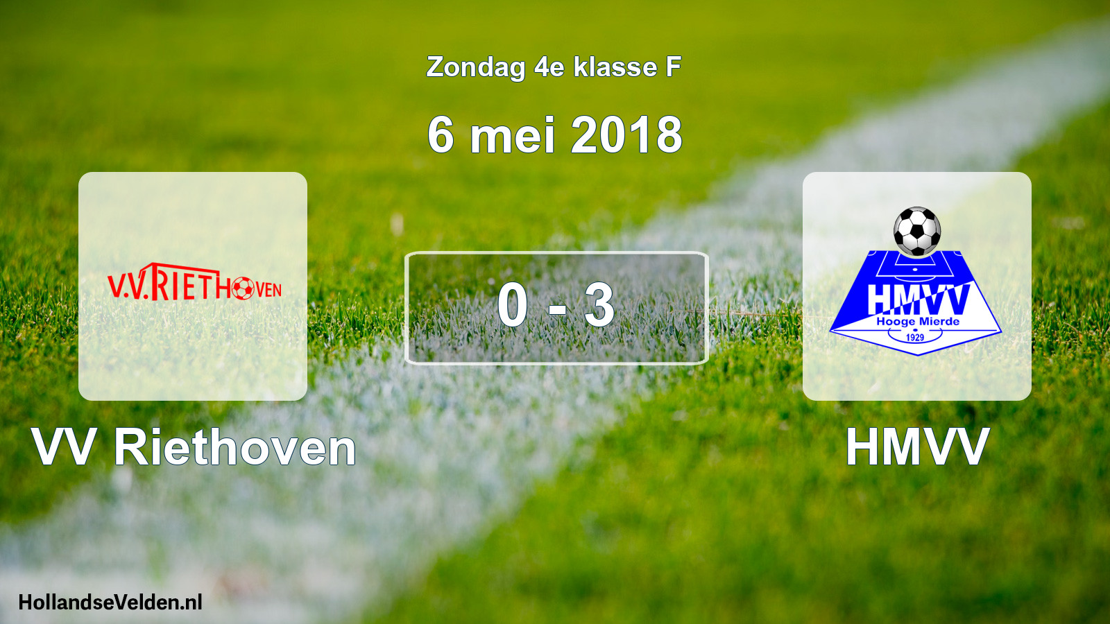 Total number of matches played: VV Riethoven - HMVV 0 - 3 (6 May 2018)