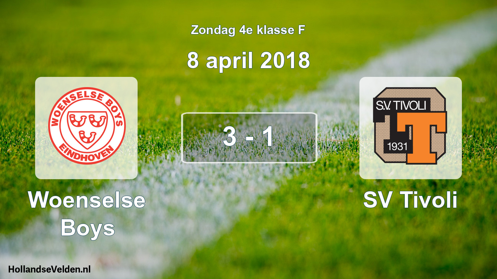 Total number of matches played: Woenselse Boys - SV Tivoli 3 - 1 (8 April 2018)