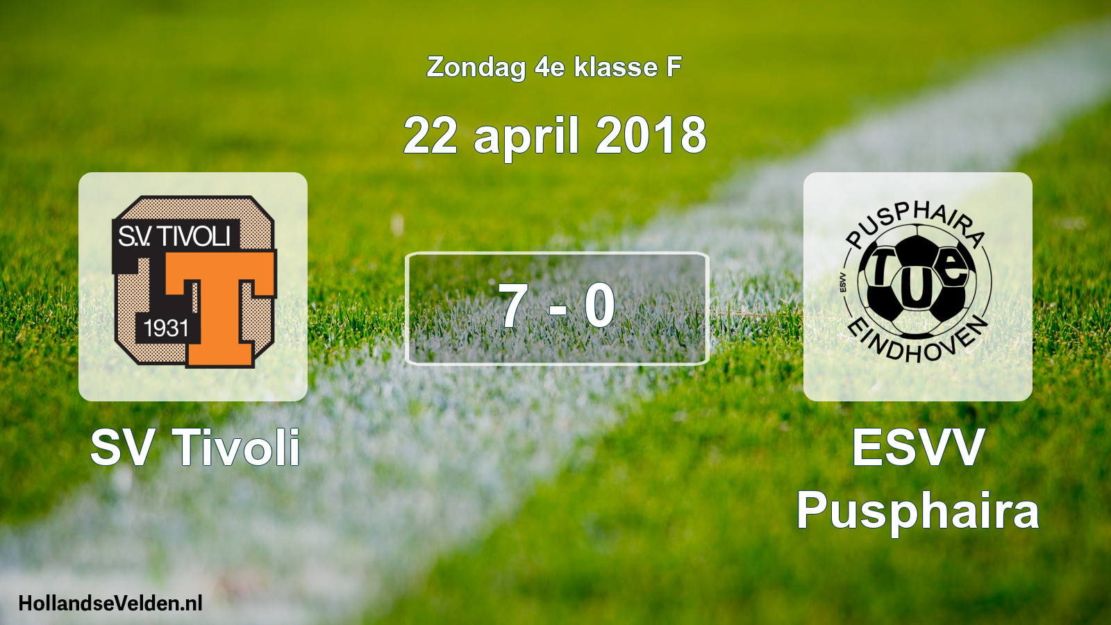 Total number of matches played: SV Tivoli - ESVV Pusphaira 7 - 0 (22 April 2018)