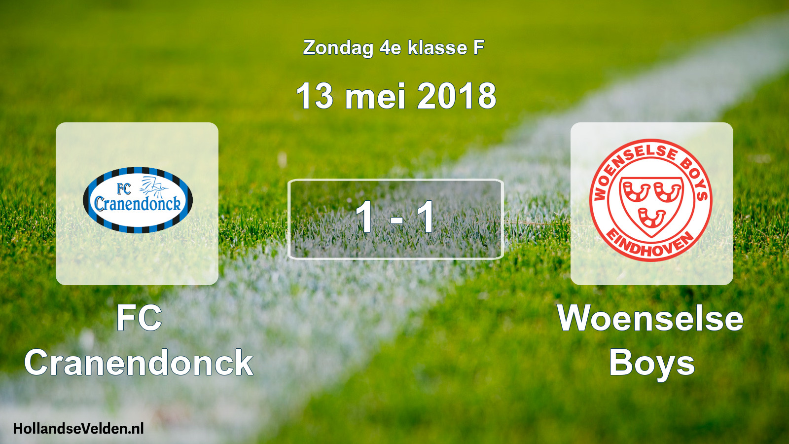 Total number of matches played: FC Cranendonck - Woenselse Boys 1 - 1 (13 May 2018)