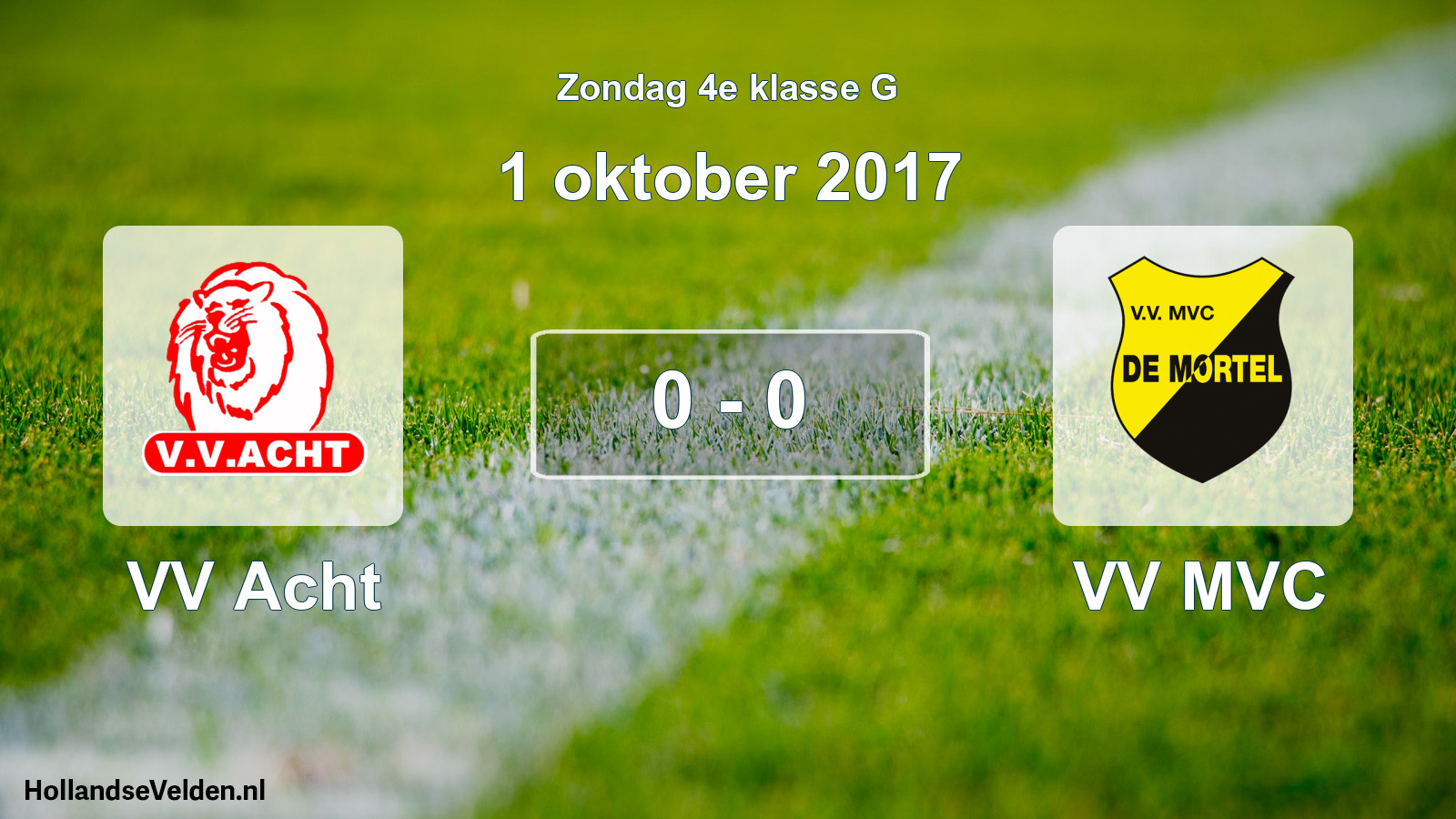 Total number of matches played: VV Acht - VV MVC 0 - 0 (1 October 2017)