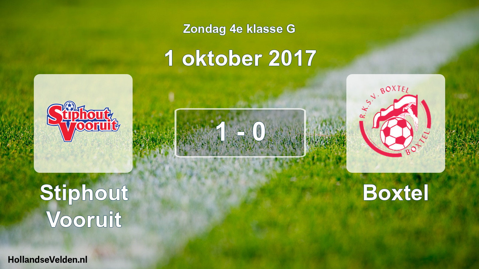 Total number of matches played: Stiphout Vooruit - Boxtel 1 - 0 (1 October 2017)