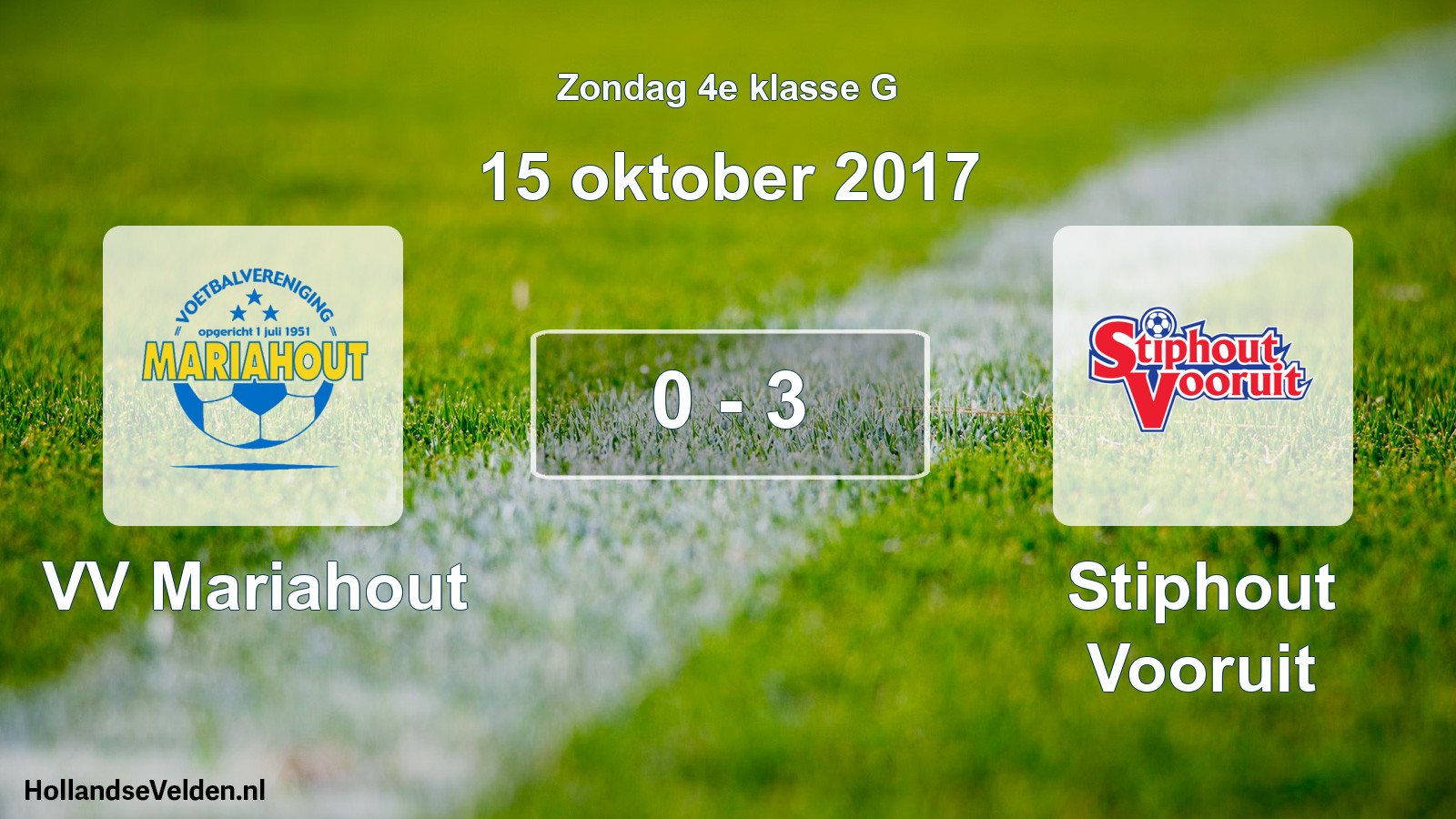 Total number of matches played: VV Mariahout - Stiphout Vooruit 0 - 3 (15 October 2017)
