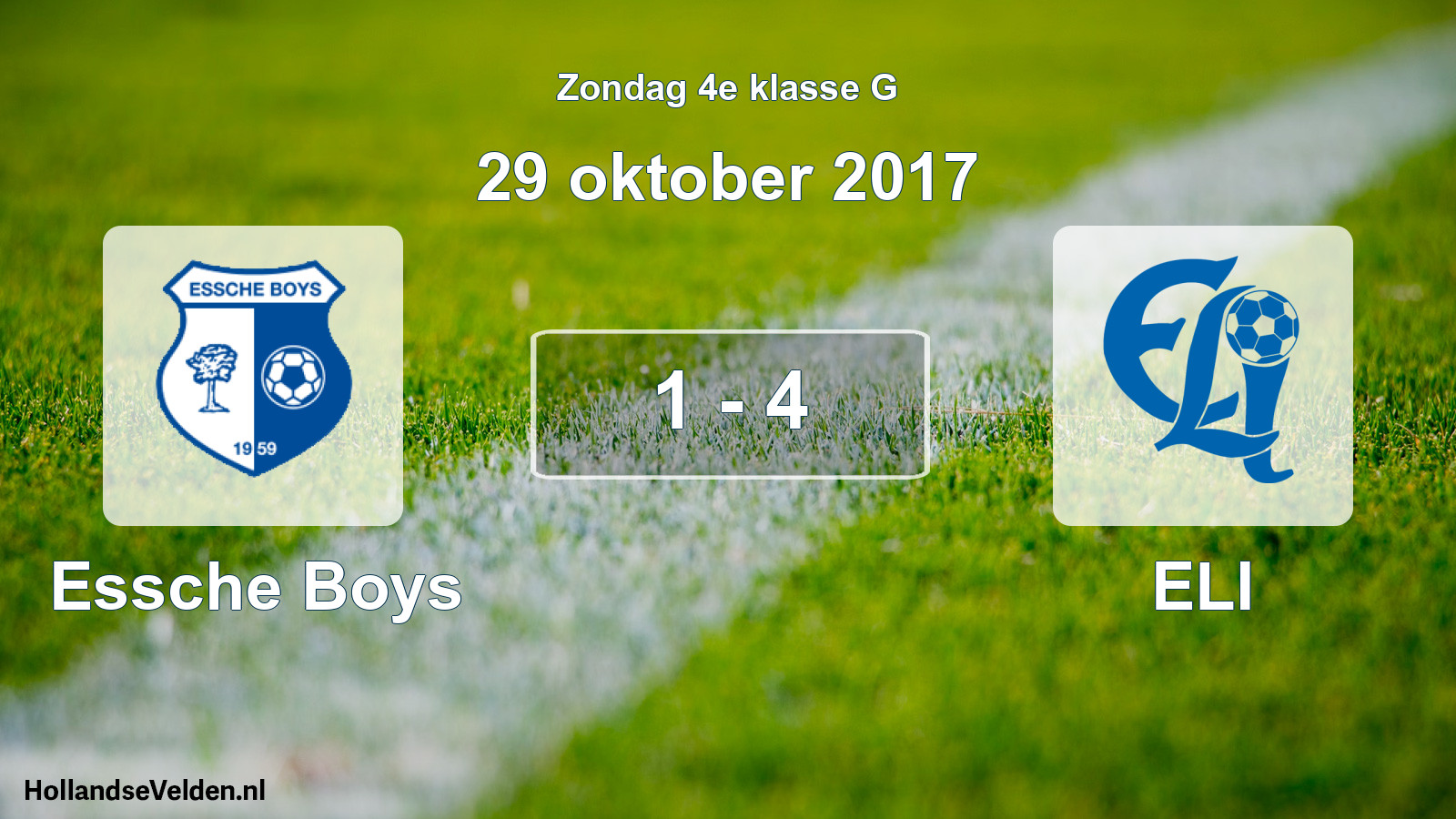 Total number of matches played: Essche Boys - ELI 1 - 4 (29 October 2017)