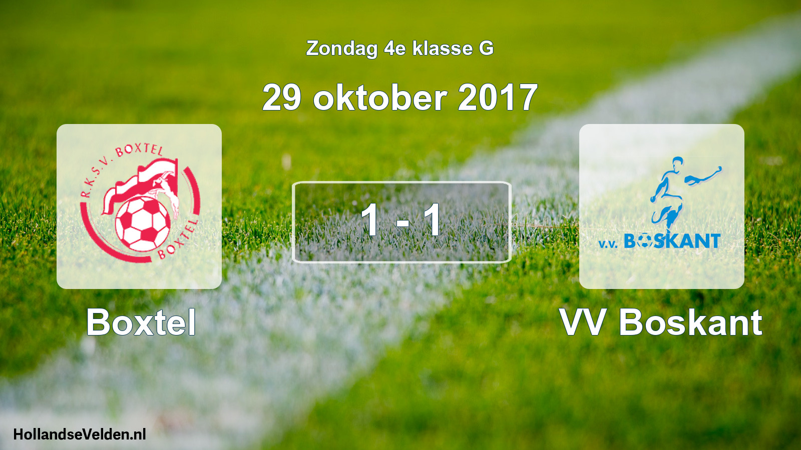 Total number of matches played: Boxtel - VV Boskant 1 - 1 (29 October 2017)