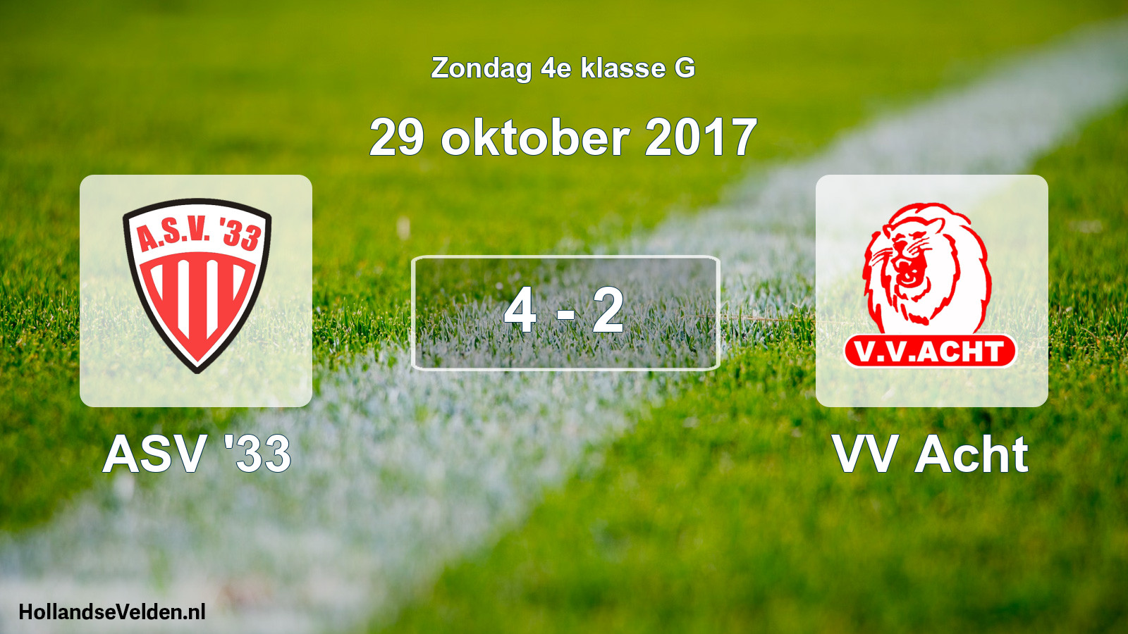 Total number of matches played: ASV '33 - VV Acht 4 - 2 (29 October 2017)