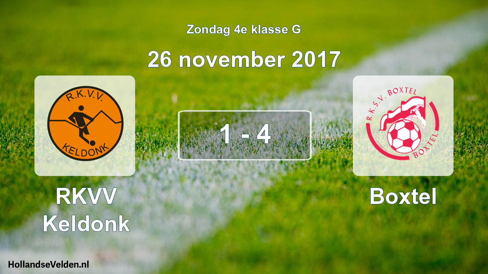 Total number of matches played: RKVV Keldonk - Boxtel 1 - 4 (26 November 2017)
