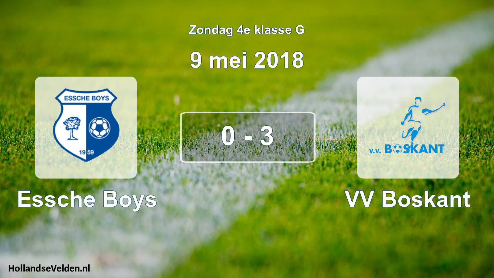 Total number of matches played: Essche Boys - VV Boskant 0 - 3 (9 May 2018)
