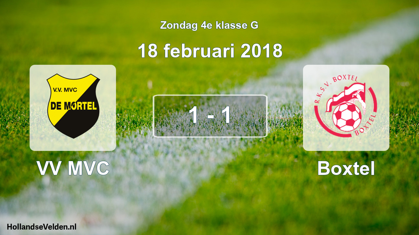 Total number of matches played: VV MVC - Boxtel 1 - 1 (18 February 2018)