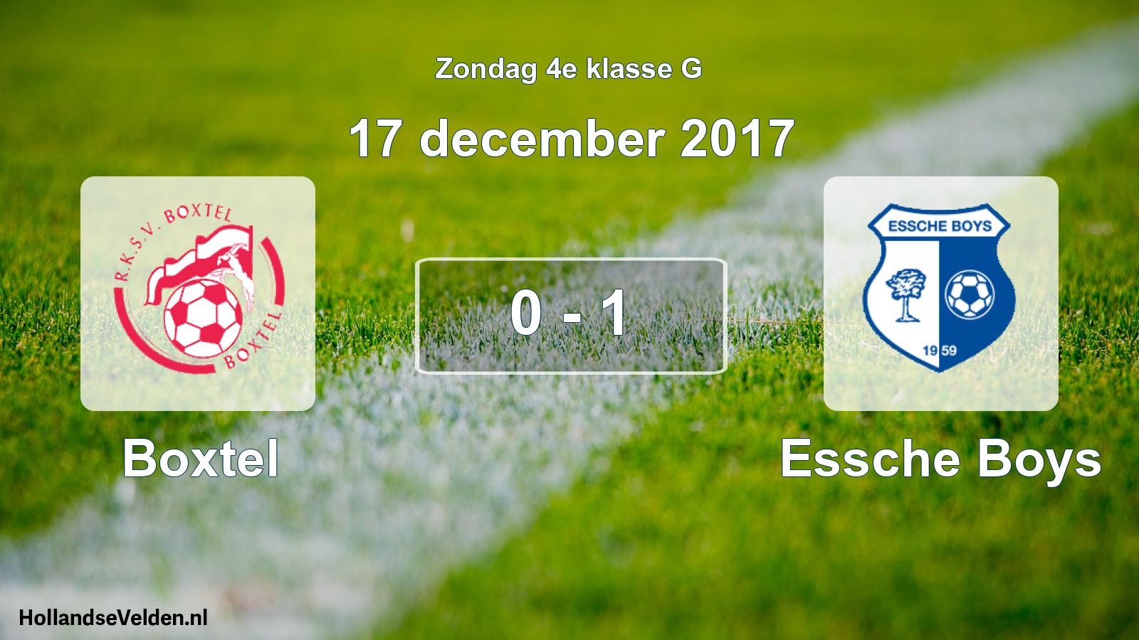 Total number of matches played: Boxtel - Essche Boys 0 - 1 (17 December 2017)