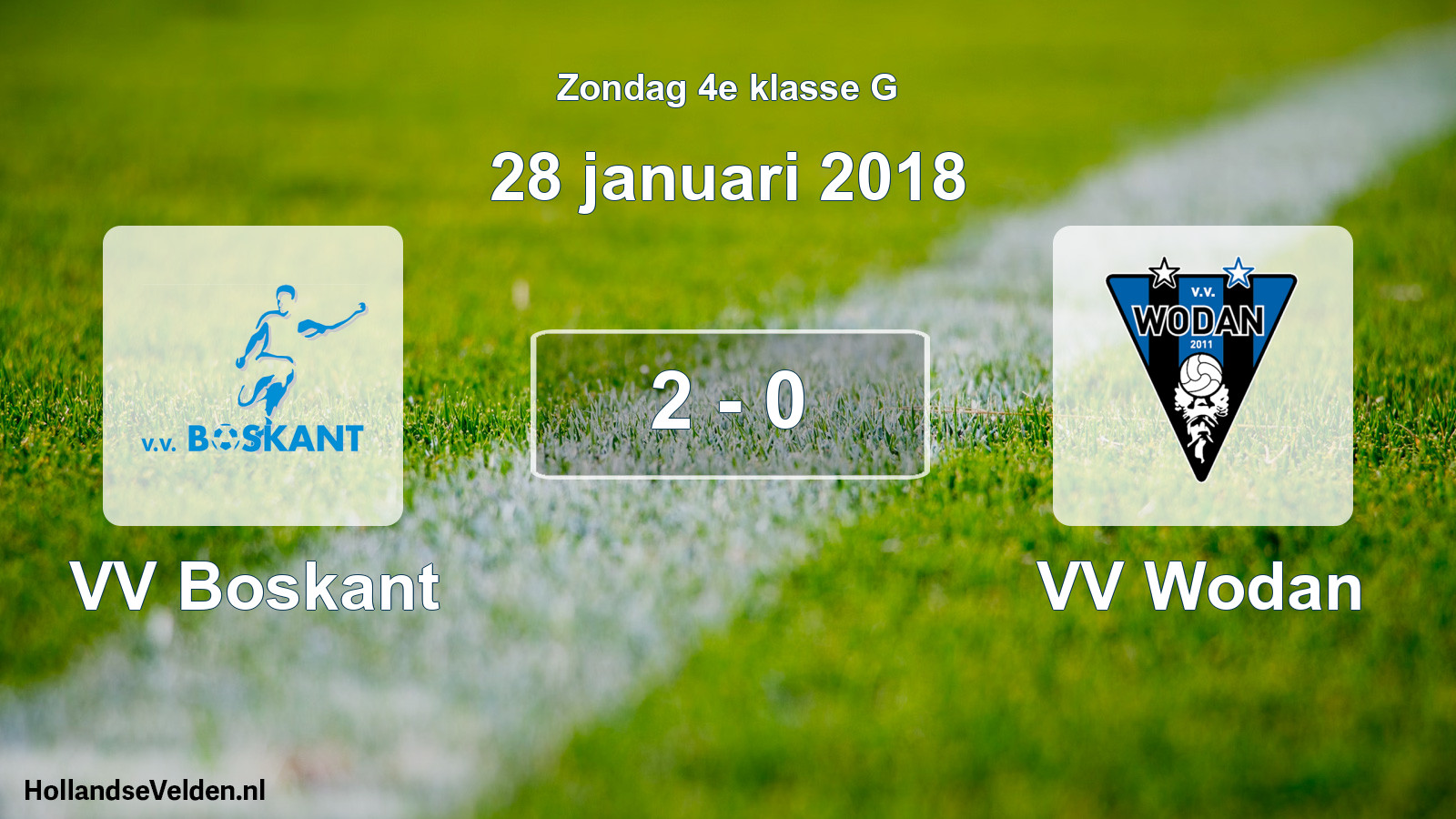 Total number of matches played: VV Boskant - VV Wodan 2 - 0 (28 January 2018)