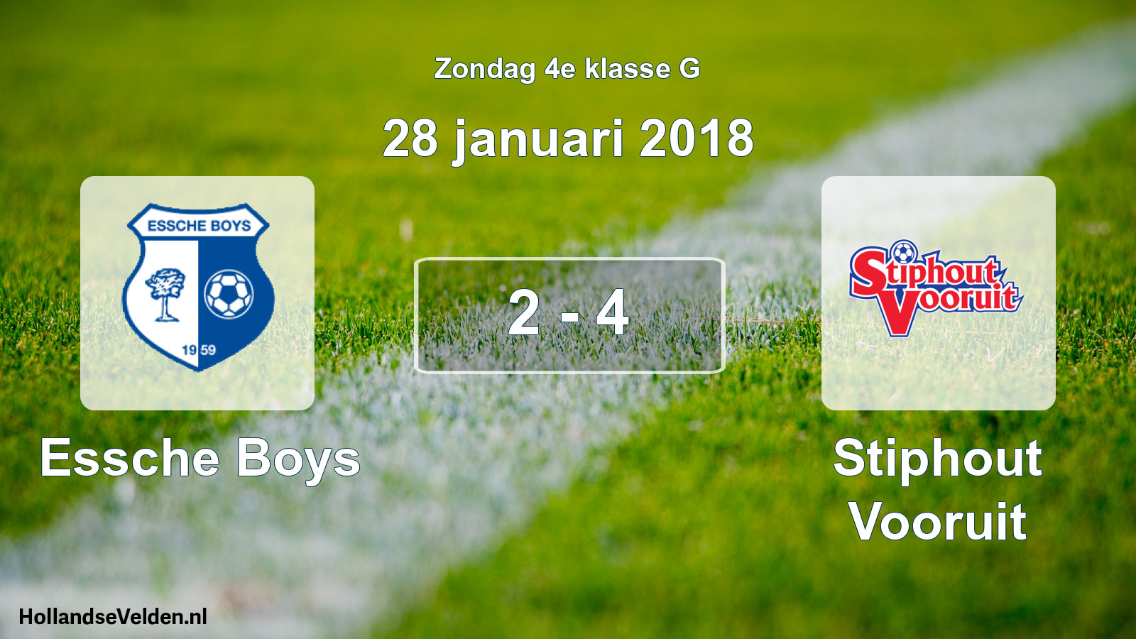 Total number of matches played: Essche Boys - Stiphout Vooruit 2 - 4 (28 January 2018)