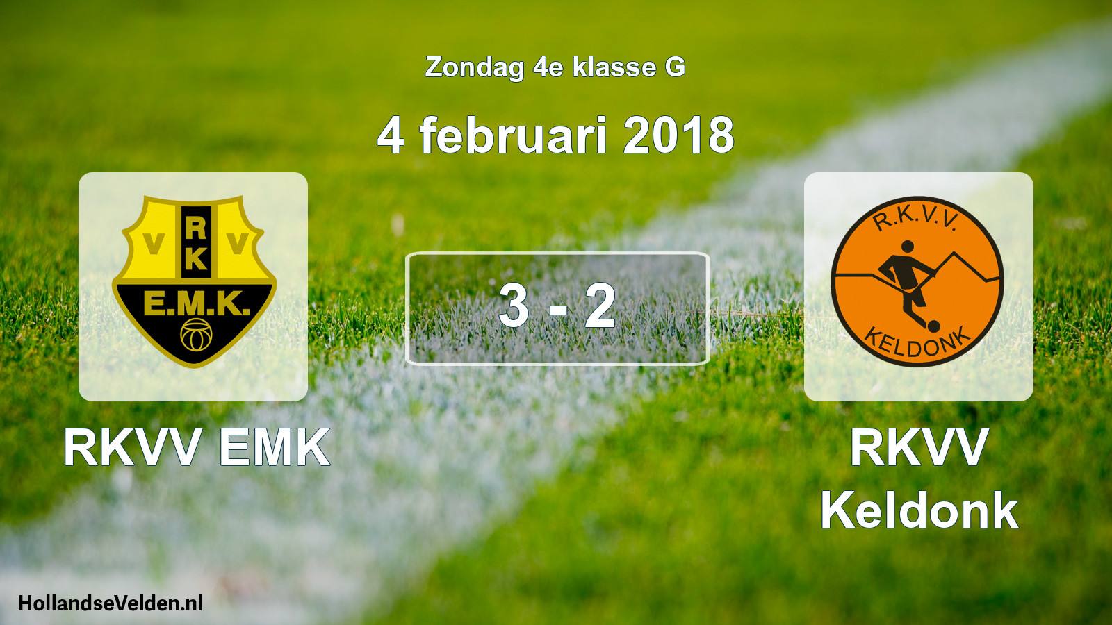 Total number of matches played: RKVV EMK - RKVV Keldonk 3 - 2 (4 February 2018)