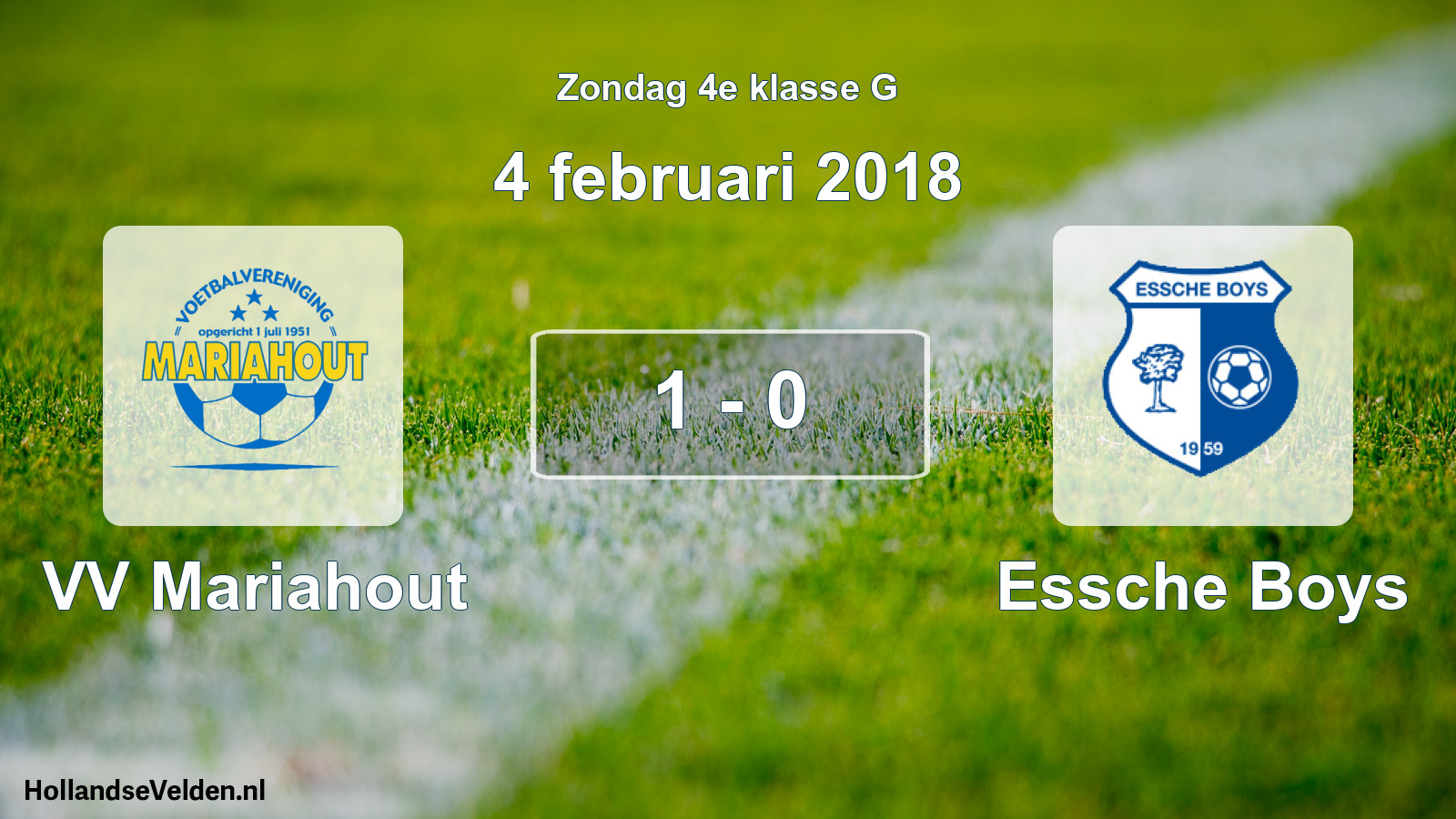 Total number of matches played: VV Mariahout - Essche Boys 1 - 0 (4 February 2018)