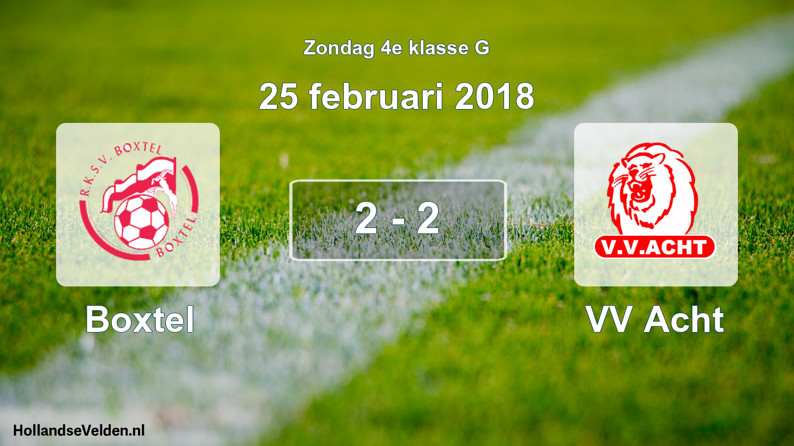Total number of matches played: Boxtel - VV Acht 2 - 2 (25 February 2018)