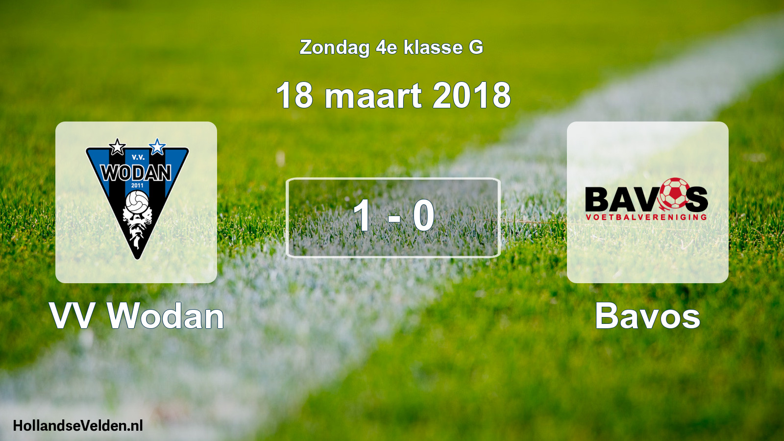 Total number of matches played: VV Wodan - Bavos 1 - 0 (18 March 2018)