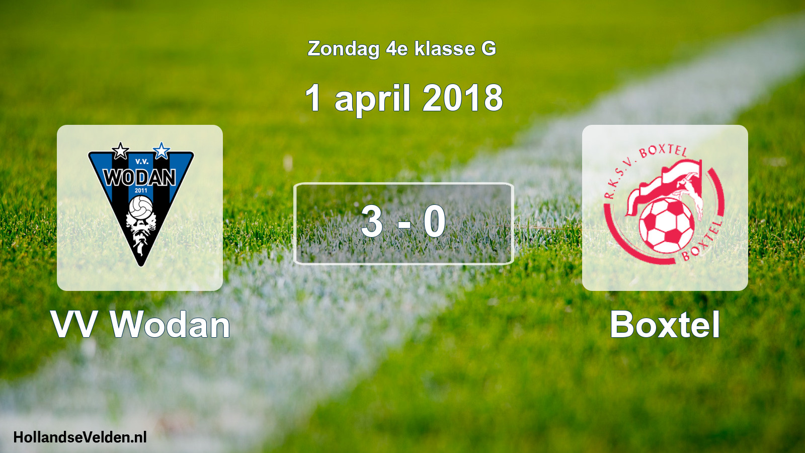 Total number of matches played: VV Wodan - Boxtel 3 - 0 (1 April 2018)