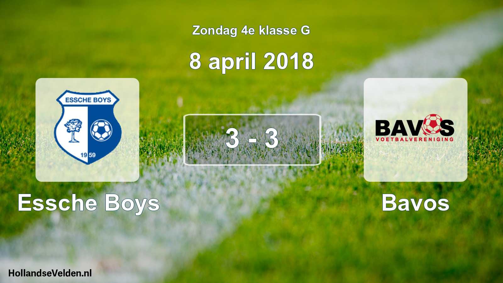 Total number of matches played: Essche Boys - Bavos 3 - 3 (8 April 2018)