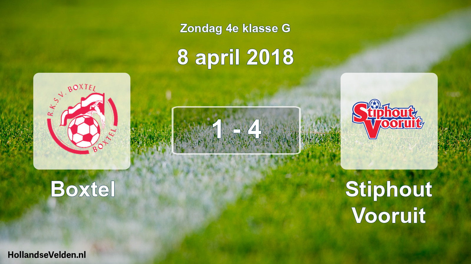Total number of matches played: Boxtel - Stiphout Vooruit 1 - 4 (8 April 2018)