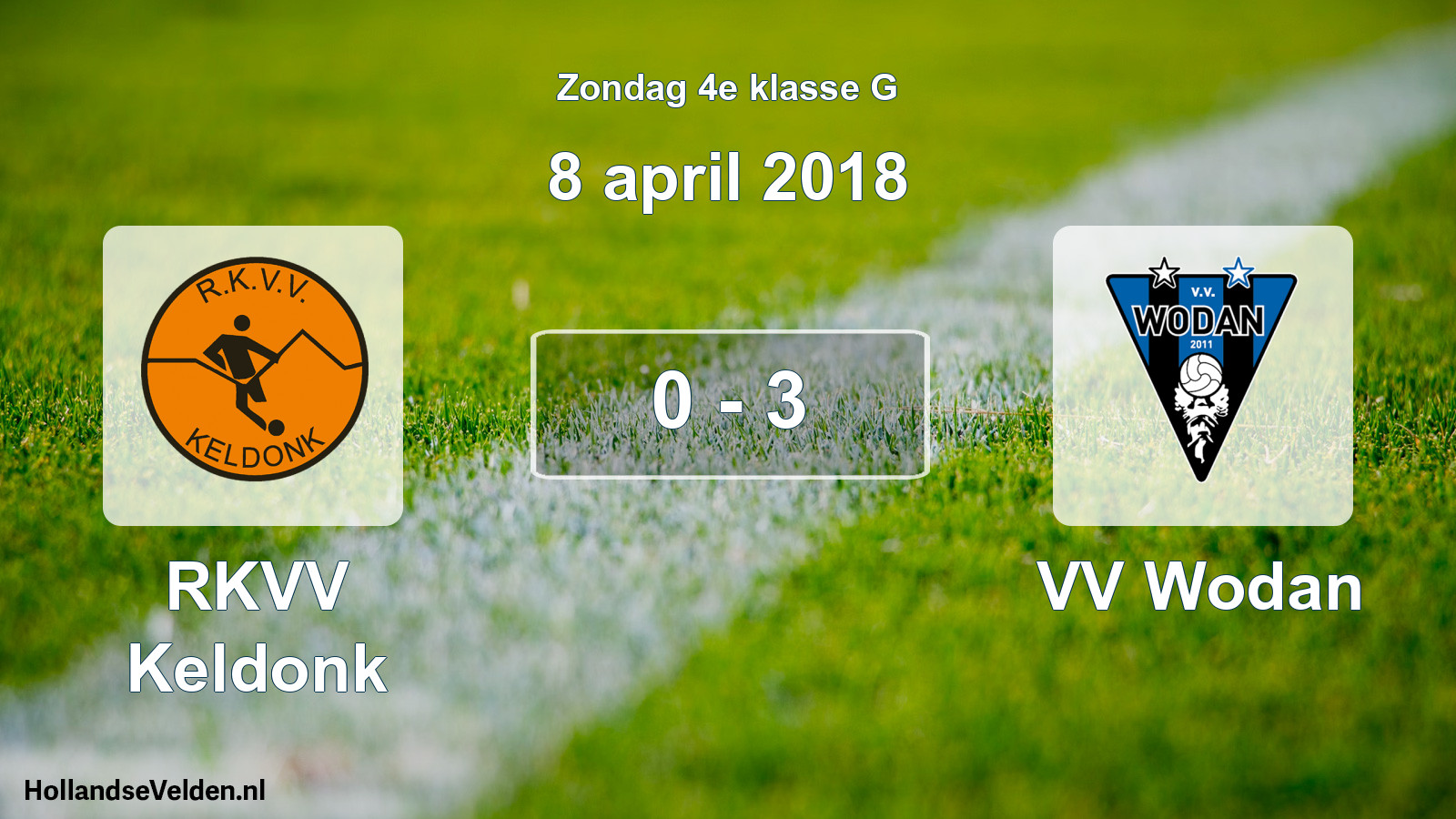 Total number of matches played: RKVV Keldonk - VV Wodan 0 - 3 (8 April 2018)