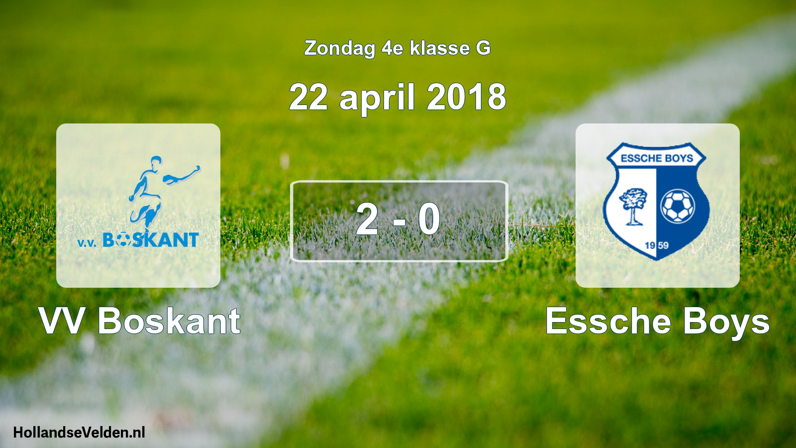 Total number of matches played: VV Boskant - Essche Boys 2 - 0 (22 April 2018)