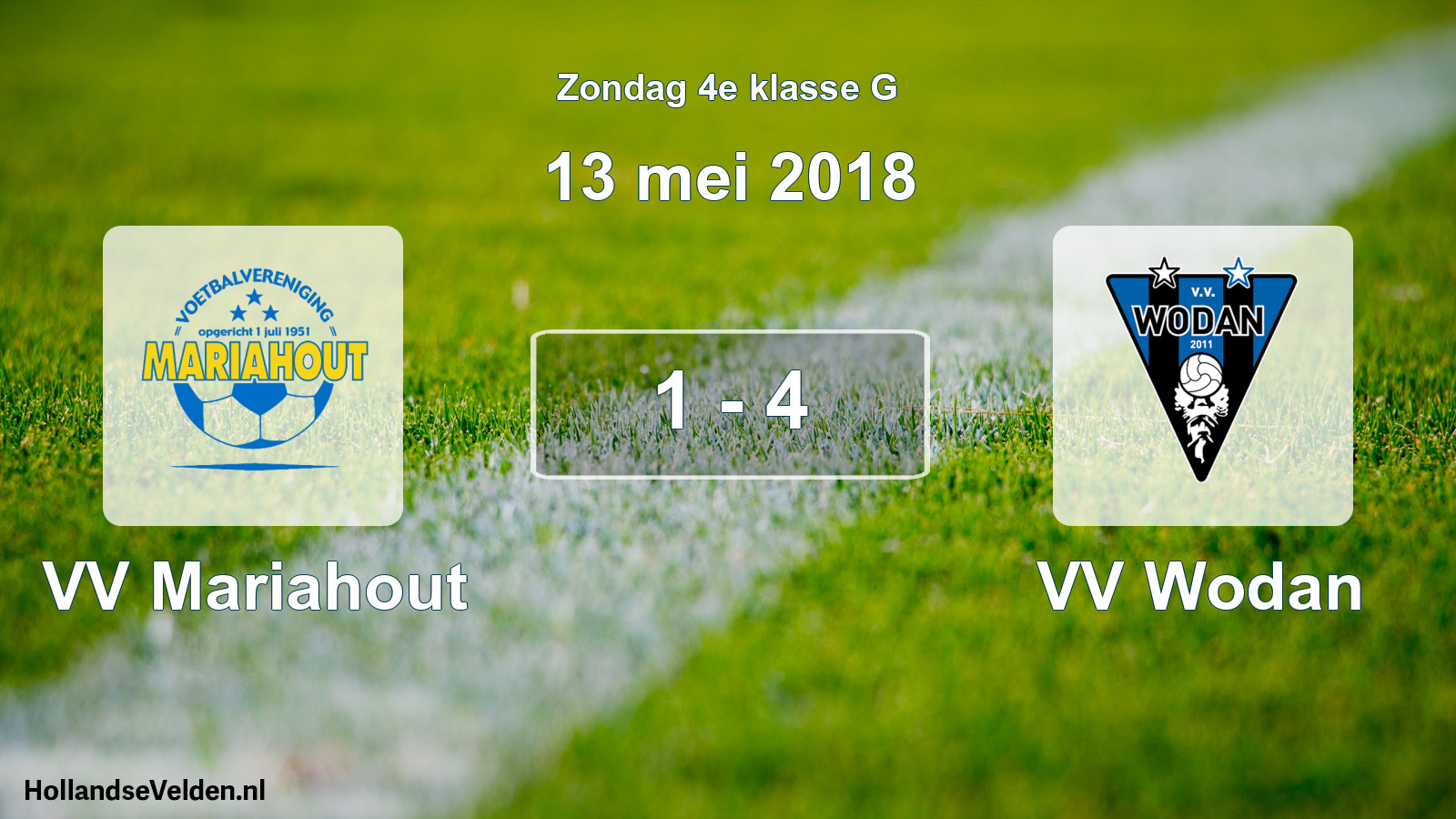 Total number of matches played: VV Mariahout - VV Wodan 1 - 4 (13 May 2018)