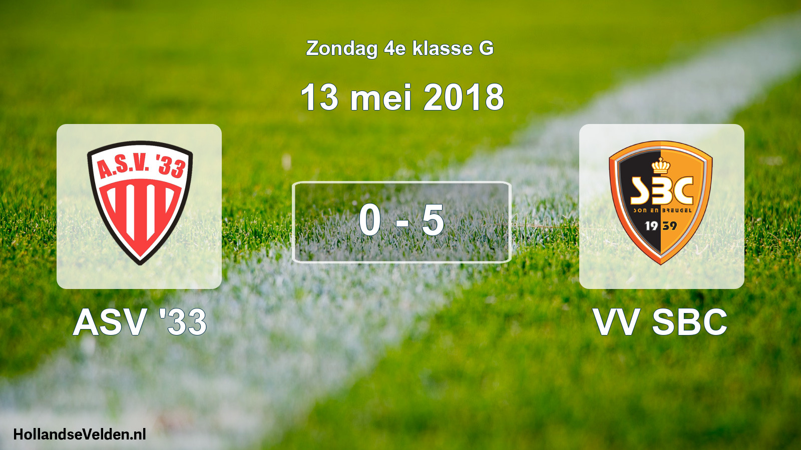 Total number of matches played: ASV '33 - VV SBC 0 - 5 (13 May 2018)