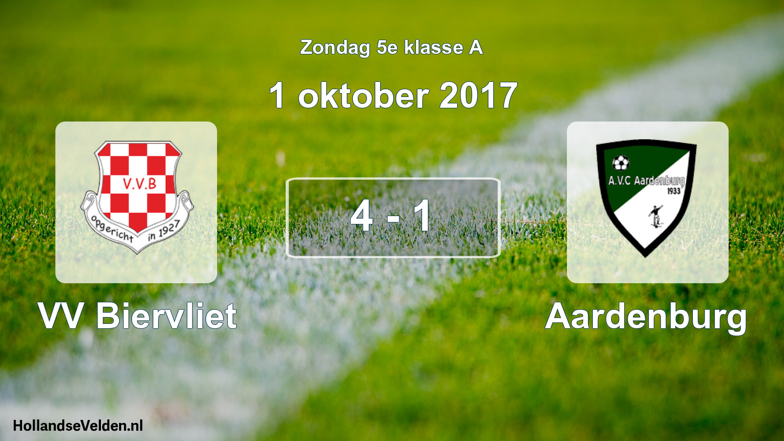 Total number of matches played: VV Biervliet - Aardenburg 4 - 1 (1 October 2017)