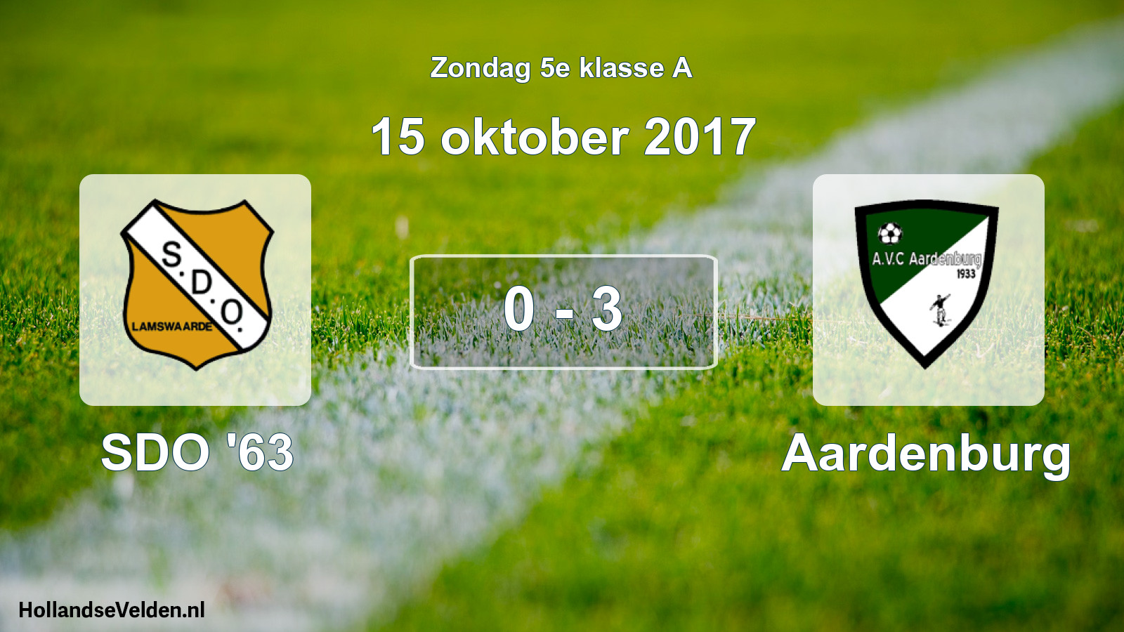 Total number of matches played: SDO '63 - Aardenburg 0 - 3 (15 October 2017)