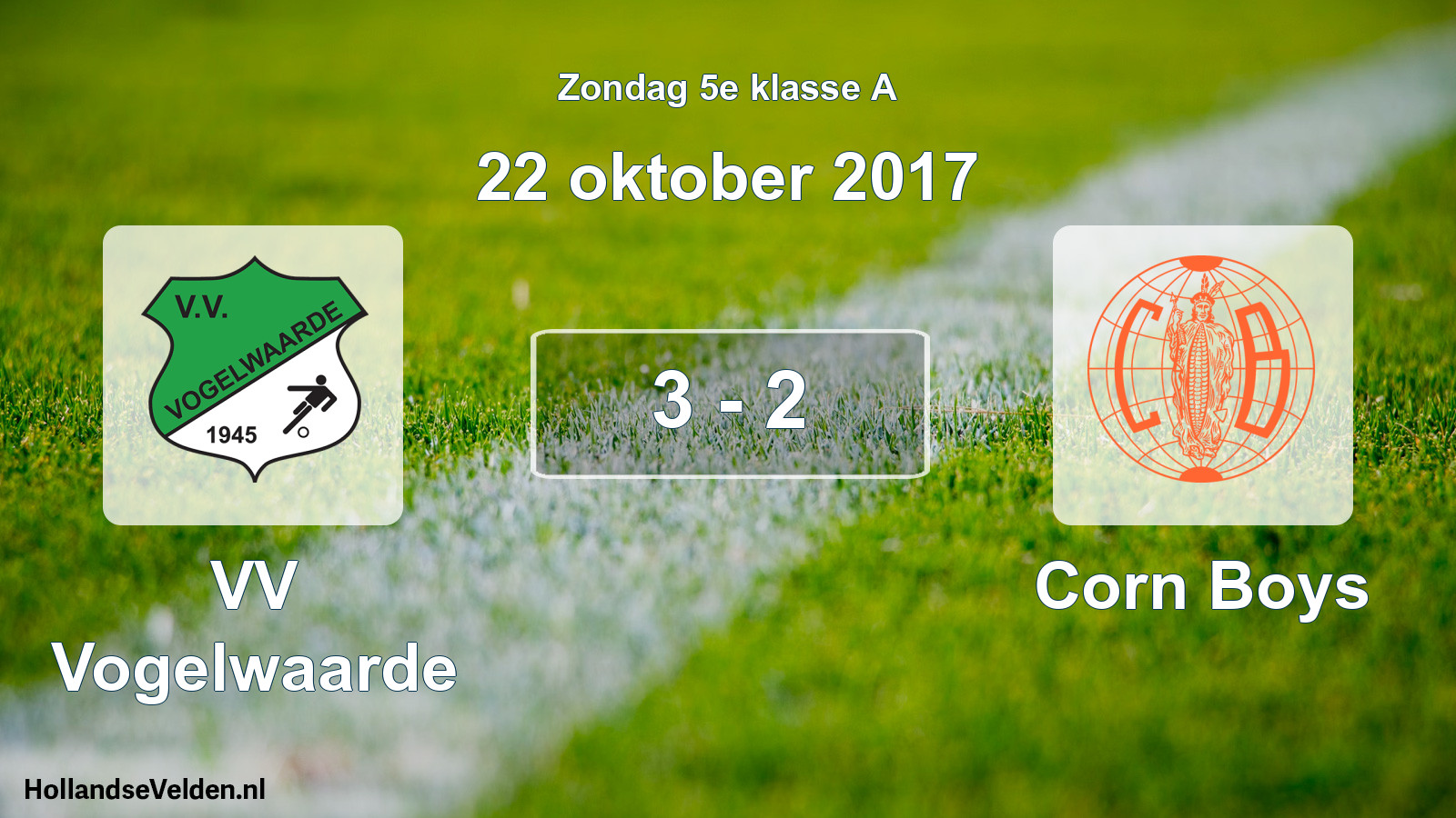 Total number of matches played: VV Vogelwaarde - Corn Boys 3 - 2 (22 October 2017)