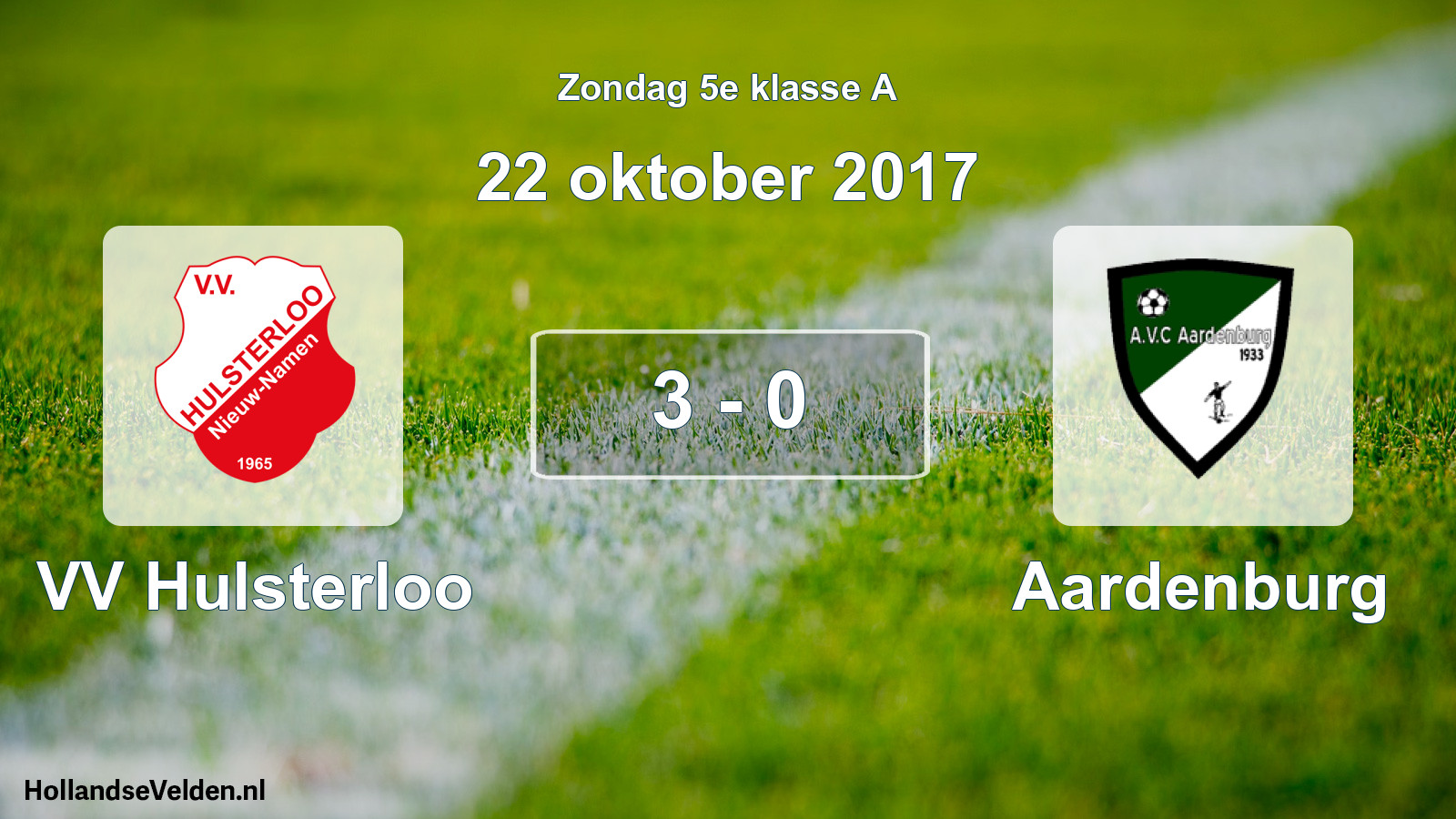 Total number of matches played: VV Hulsterloo - Aardenburg 3 - 0 (22 October 2017)