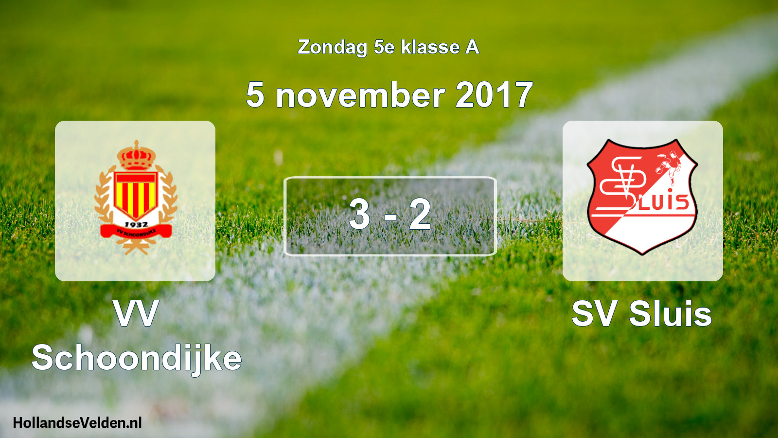 Total number of matches played: VV Schoondijke - SV Sluis 3 - 2 (5 November 2017)