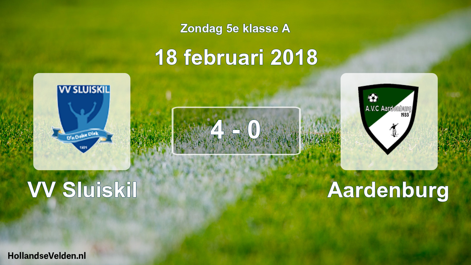 Total number of matches played: VV Sluiskil - Aardenburg 4 - 0 (18 February 2018)