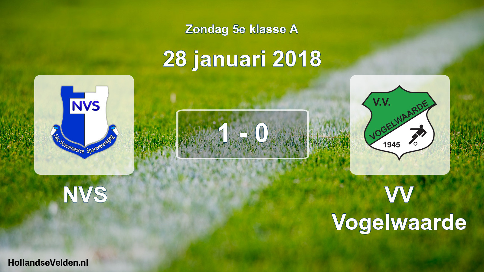 Total number of matches played: NVS - VV Vogelwaarde 1 - 0 (28 January 2018)