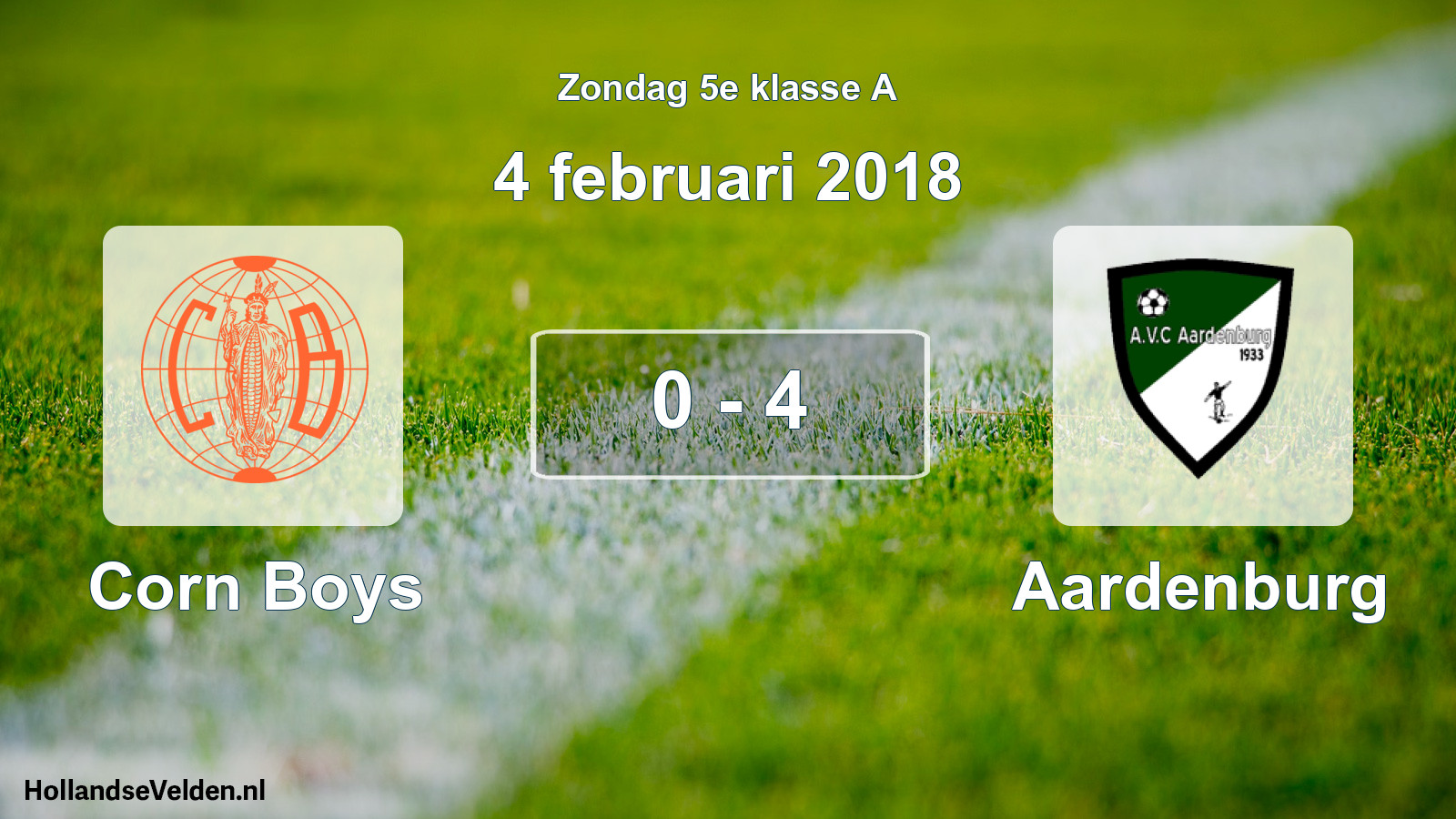 Total number of matches played: Corn Boys - Aardenburg 0 - 4 (4 February 2018)